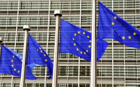 Des drapeaux européens à Bruxelles le 21 mai 2014 - Georges Gobet - AFP