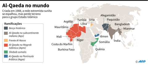 Al-Qaeda's main branches - Colin Henry, Kun Tian - AFP