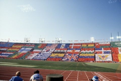 Cérémonie d'ouverture des Jeux de Los Angeles le 28 juillet 1984 - Georges Bendrihem - AFP