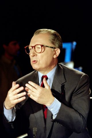 Jacques Delors on French television (1994) - Pierre Boussel - AFP