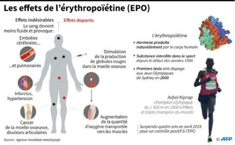 Les effets de l'érythropoïétine (EPO) - Jean-Michel Cornu/Robin Legrand - AFP