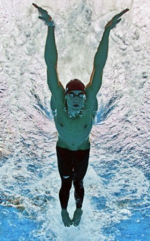 L'Américain Michael Phelps aux Jeux de Pékin le 12 août 2008 - François-Xavier Marit - AFP