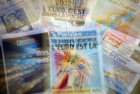 La presse française salue l'avènement de l'euro - Joël Saget - AFP