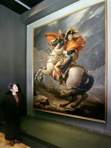 Bonaparte franchissant le Grand-Saint-Bernard, tableau de Jacques-Louis David exposé en 2006 à Tokyo - Yoshikazu Tsuno - AFP