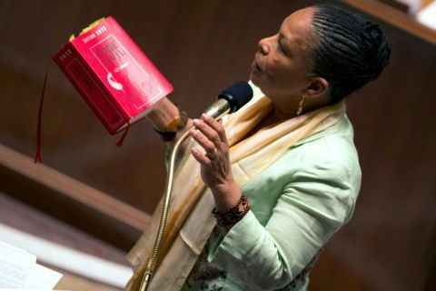 La ministre de la Justice Christiane Taubira à l'Assemblée nationale en 2013 - Joël Saget - AFP
