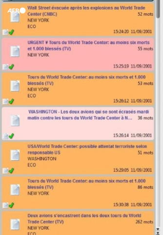 Screenshot of the AFP wire as the attacks unfolded - AFP