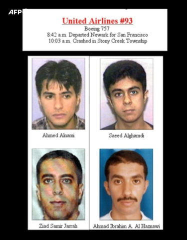 Les jihadistes du vol United Airlines 93 qui s'écrasé en Pennsylvanie - US Department of Justice/AFP