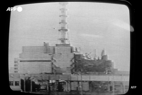 Image de Tchernobyl le 30 avril 1986 à la télévision soviétique - AFP