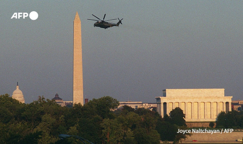 Patrouille militaire au-dessus de Washington le 11/09/2001 - Joyce Naltchayan - AFP