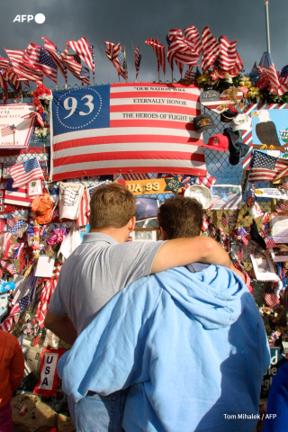 Flight 93 memorial on the first anniversary of the attacks - Tom Mihalek - AFP