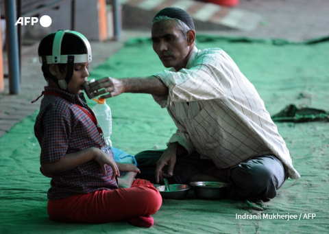 Au centre Chingari Trust de Bhopal le 30 novembre 2014 - Indranil Mukherjee - AFP