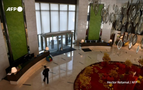 Wuhan's luxury Marco Polo remained open during the lockdown - Hector Retamal - AFP