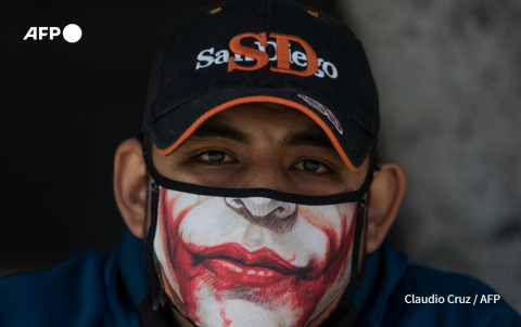 Homme avec un masque à Mexico le 22 juillet 2020 - Claudio Cruz - AFP