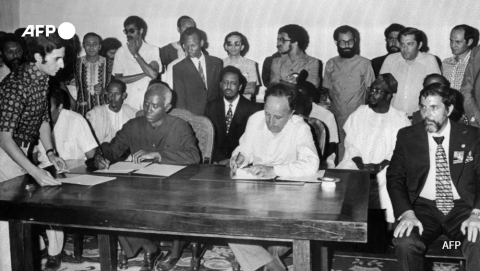 Signing of Cape Verde's independence in 1975 - AFP