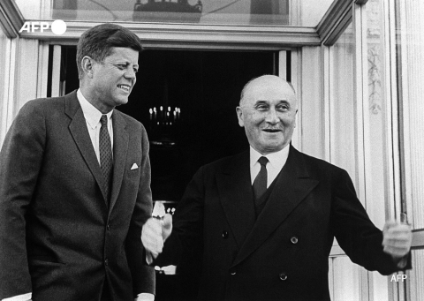 Washington DC, 26 mars 1962, JFK et Jean Monnet, un des fondateurs de la Communauté européenne - AFP