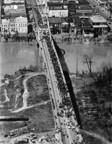 Marche pour le droit de vote des Noirs (Selma, 21 mars 1965) - AFP