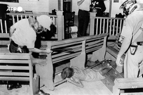 Résistance passive contre la ségrégation dans les églises (Louisiane, 1963) - AFP