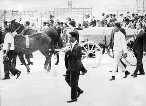 Cercueil de Martin Luther King (Atlanta, 9 avril 1968) - AFP