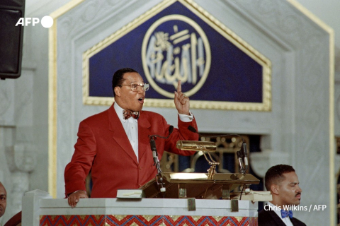 Farrakhan addresses followers in a Chicago mosque (1995) - Chris Wilkins - AFP