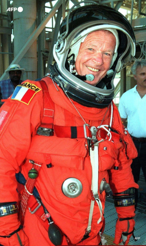 Le Français Jean-Loup Chrétien lors d'un entraînement au Kennedy Space Center, le 10 septembre 1997 - AFP