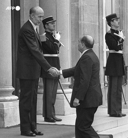 Passation des pouvoirs entre MM. Giscard d'Estaing et Mitterrand - AFP