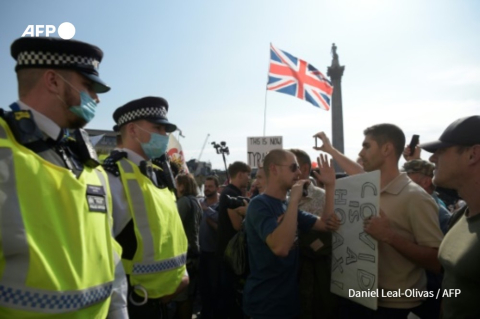 Anti-vaccine protest, London, September 2020 - Daniel Leal-Olivas - AFP