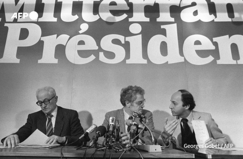 Poperen, Jospin et Fabius en 1981 Georges Gobet - AFP