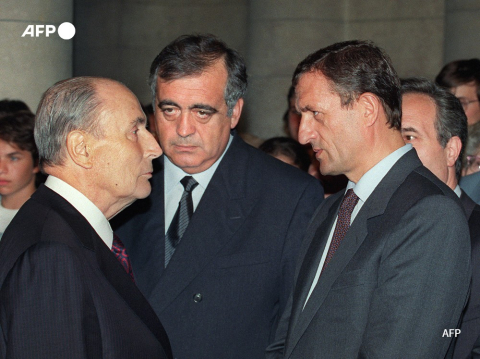 MM. Mitterrand, Séguin et Léotard en 1993 - AFP