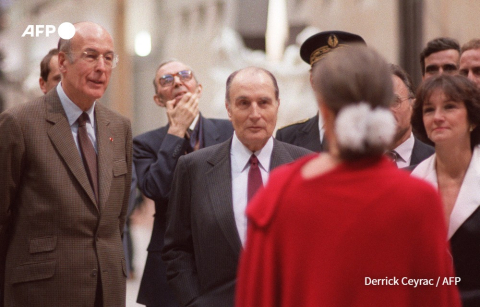 Valéry Giscard d'Estaing et Mitterrand lors de l'inauguration du musée d'Orsay en 1986 Derrick Ceyrac - AFP