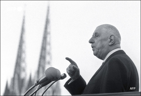 Le dernier discours de de Gaulle en 69 à Quimper. - AFP