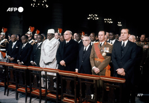 Des personnalités à la messe de requiem de Charles de Gaulle le 12 novembre 1970 - AFP