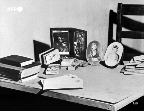 Hermann Goering's prison cell in Nuremberg in December 1945 - AFP
