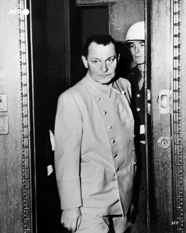 Hermann Goering at the Nuremberg prison in December 1945. - AFP
