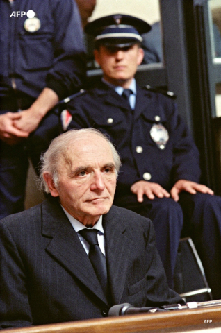 Klaus Barbie, au premier jour de son procès à Lyon, le 11 mai 1987 - AFP