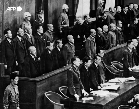 Vue générale datée du 19 novembre 1948 à Tokyo du tribunal militaire international  - AFP