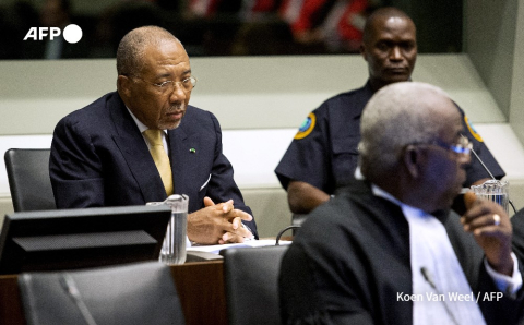 L'ex président libérien Charles Taylor en septembre 2013 devant le Tribunal spécial pour la Sierra Leone à La Haye Koen van Weel - AFP