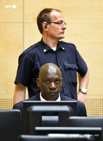 Photo du Congolais Thomas Lubanga devant la Cour pénale internationale (CPI)en mai 2014 Jiri Buller - AFP