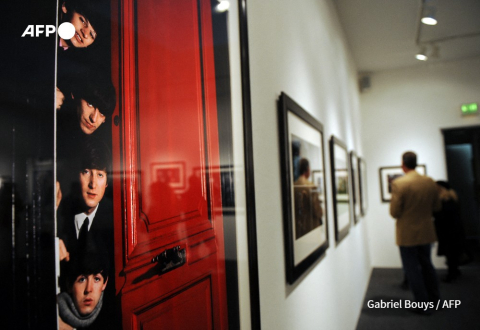 Photo de Ringo Starr, George Harrison, John Lennon et Paul McCartney par le Français Jean-Marie Périer exposé à Los Angeles, le 23 avril 2009 Gabriel Bouys - AFP