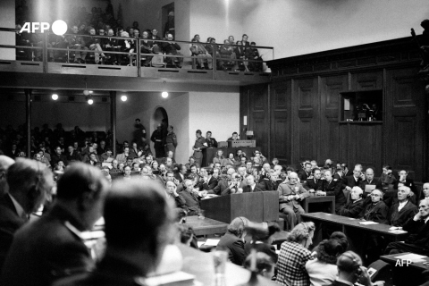 View of the Nuremberg International Military Tribunal taken around 1946 - AFP