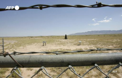 Le site d'Alamogordo, dans le désert du Nouveau-Mexique, où a eu lieu le premier essai nucléaire américain, le 16 juillet 1945 - AFP