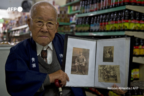 Hiroshima bombing survivor Takashi Morita in Sao Paulo in 2011 - AFP