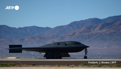 A US B-2 stealth bomber lands in California in 2014 - AFP