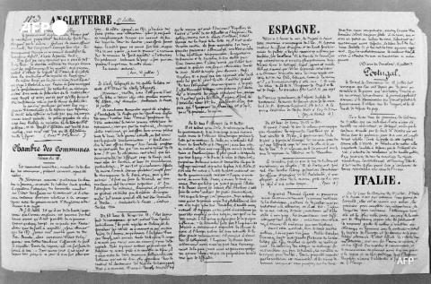 Exemplaire de la Correspondance Havas du 17 juillet 1866 - AFP