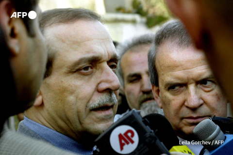 Ministres palestinien et libanais interrogés par un reporter d'AP en 2002 à Amman - Leila Gorchev - AFP