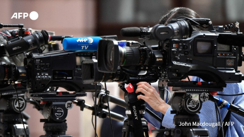 Une journaliste d'AFP TV à Berlin en juin 2017 - John Macdougall - AFP