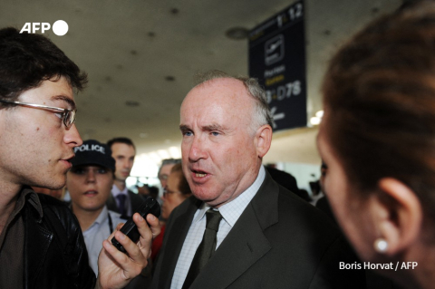 Le secrétaire d'Etat aux Transports interrogé par l'AFP à Roissy - Boris Horvat - AFP