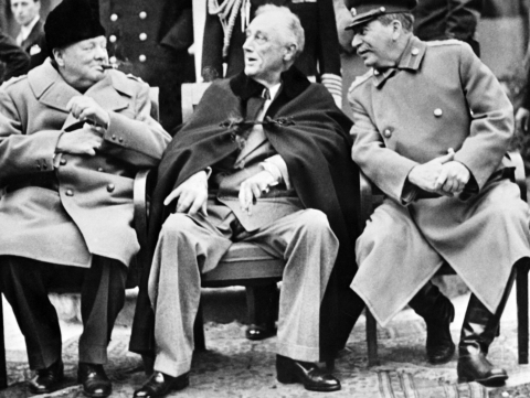 Churchill, Roosevelt et Staline à Yalta le 4 février 1945 - AFP