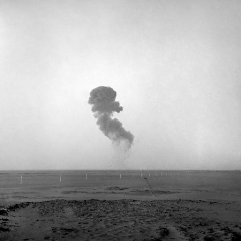 La troisième explosion nucléaire française, le 27 décembre 1960 dans le Sahara algérien - AFP