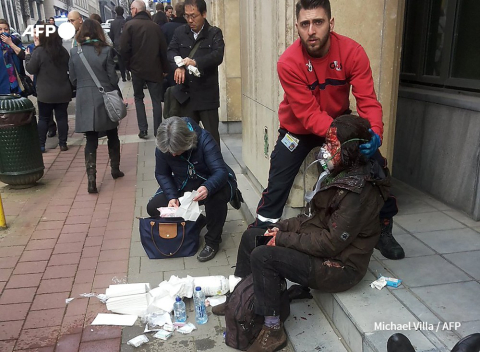 Photo publiée sur Twitter et utlisée par l'AFP après les attaques de Bruxelles - Michael Villa - AFP