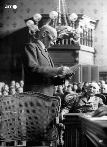 Léon Blum témoigne lors du procès Pétain - AFP